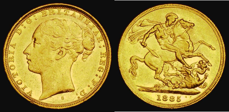 Sovereign 1885S George and the Dragon, Marsh 122, S.3858E, NEF with some minor e...