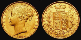 Sovereign 1886M Shield Reverse, Marsh 67, S.3854A, EF/GEF and lustrous, in an LCGS holder and graded LCGS 60, one of the key rarities of the entire Me...