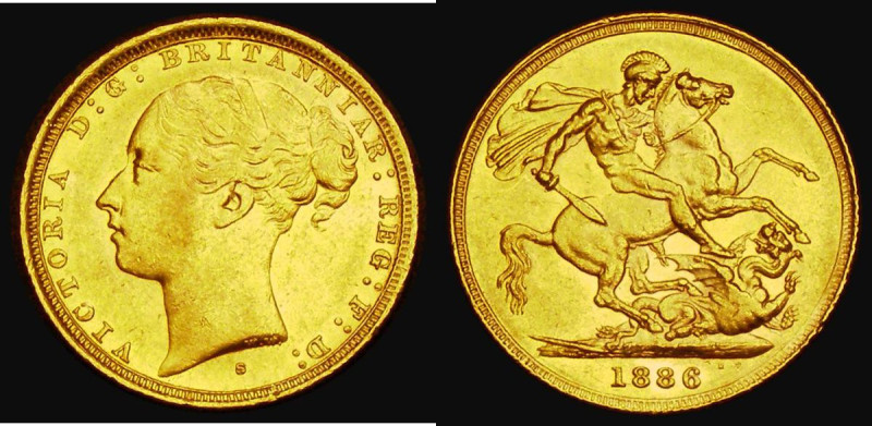 Sovereign 1886S George and the Dragon, Marsh 123, S.3858E, NEF with some contact...