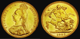 Sovereign 1887M Jubilee Head, First Legend, Imperfect J in J.E.B. Marsh 131D, S.3867A, DISH M7, NEF with some contact marks