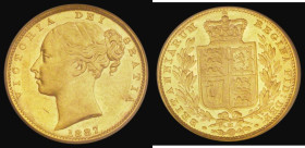 Sovereign 1887M Young Head, Shield Reverse, Marsh 68, S.3854A, GEF/AU and lustrous, the reverse choice, in an LCGS holder and graded LCGS 65, an extre...