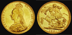 Sovereign 1889 G: of D:G: closer to the crown, Marsh 127, S.3866B, DISH L11 NEF/EF with some contact marks, the reverse with some lustre
