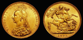 Sovereign 1893M Jubilee Head, Marsh 137, S. 3867C, DISH M18, EF and lustrous, in an LCGS holder and graded LCGS 65