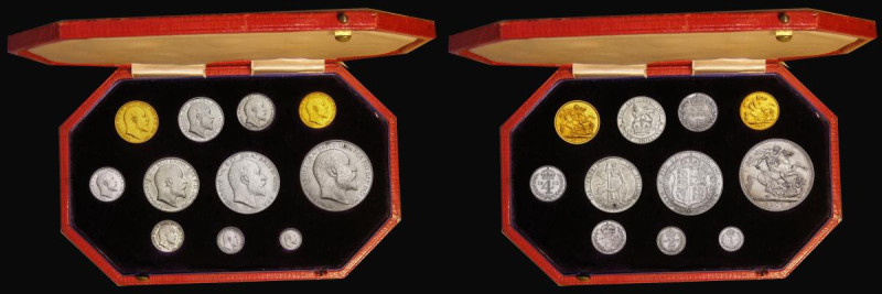 Proof Set 1902 the short Matt Proof Set (11 coins) Sovereign to Maundy Penny, th...