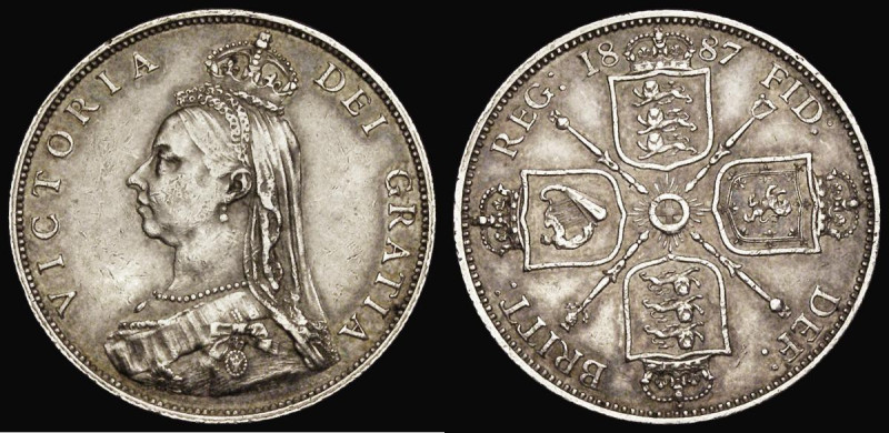 Florin 1887 Jubilee Head Large J in J.E.B. but with the J.E.B. shifted to the le...