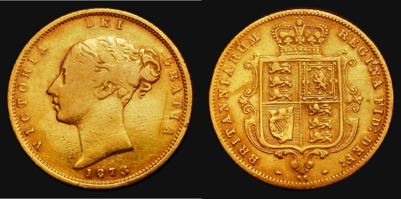 Half Sovereign 1873 Marsh 448, S.3860D, Die Number 63, in an LCGS 'Yellow Ticket...