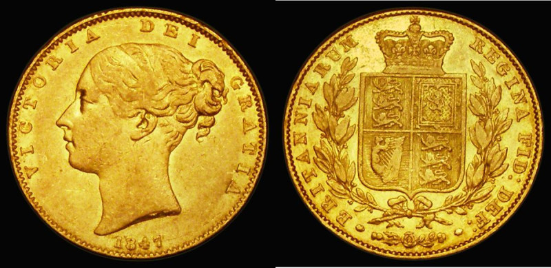 Sovereign 1847 Marsh 30, S.3852, VF/NVF with some contact marks and edge nicks