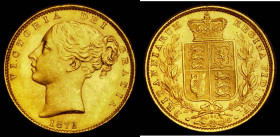 Sovereign 1872 Shield Reverse, Marsh 56, S.3853B, Die Number 108 GEF and lustrous, minor contact marks on the obverse barely detract