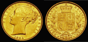 Sovereign 1884M Shield Reverse, Marsh 65, S.3854A, EF/GEF and lustrous with some minor contact marks and small rim nicks