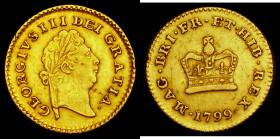 Third Guinea 1799 S.3738 VF/NVF with some contact marks, minor scratches and a scuff on the crown arch, one of the key dates in the Third Guinea serie...