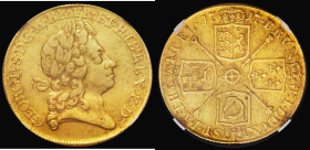 Two Guineas 1717 S.3627 in an NGC holder and graded XF40, all George I large gold issues becoming increasingly difficult to find