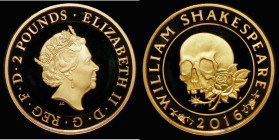 Two Pounds 2016 Shakespeare Tragedies Gold Proof S.K40 FDC uncased in capsule, no certificate, only 291 issued, including those in the Gold Proof Set