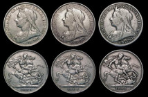 Crowns (3) 1893 LVI ESC 303, Bull 2593, Davies 501 dies 1A, Fine/Good Fine, 1893 LVII ESC 305, Bull 2595, Davies 502 dies 1A Near Fine/Fine, 1893 LVI ...