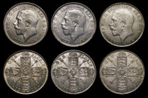 Florins (3) 1914 ESC 933, Bull 3759, Davies 1735 dies 2C, GEF and lustrous, 1918 Smaller reverse design ESC 937, Bull 3763, Davies 1742, VF, 1923 ESC ...