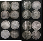 Sixpences (8) 1696y First Bust, early Harp, large Crowns, ESC 1539, Bull 1296 Fair, 1697N First Bust, later Harp, Large Crowns, ESC 1561, VG on a wavy...