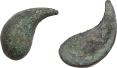 Aes Premonetale. Aes Formatum. AE Tear-claw shaped item. Central Italy, 6th-4th century BC. Unlisted in the standard references. Cf. I. Vecchi, NVMMOR...