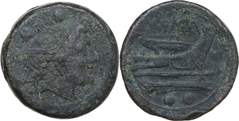 Anonymous semilibral series. AE Sextans, Campanian mint (Capua/Cales), 217-216 B...