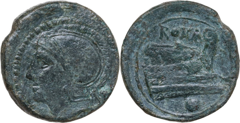 Anonymous semilibral series. AE Uncia, Campanian mint (Capua/Cales), 217-216 BC....