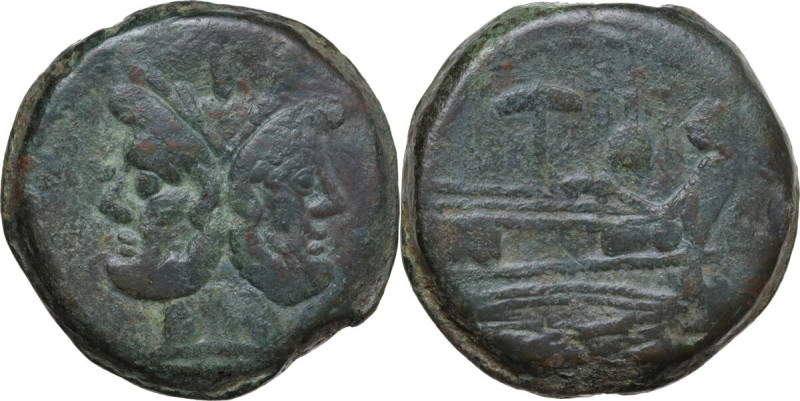 Apex and hammer series. AE As, uncertain Campanian mint (Castra Claudiana?), 212...