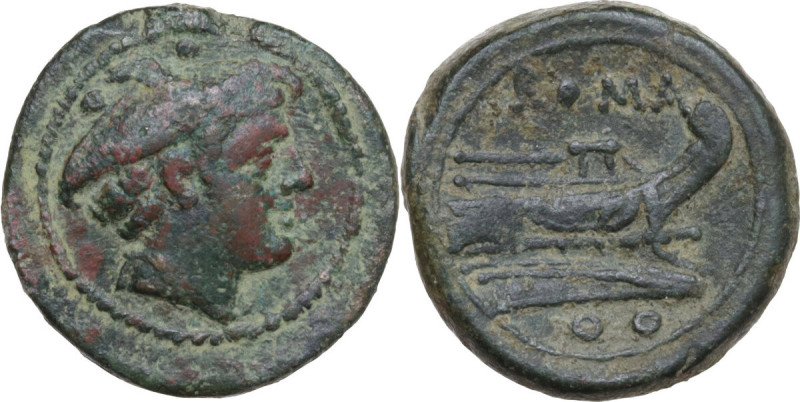 Anonymous Sextantal series. AE Sextans, after 211 BC. Obv. Head of Mercury right...
