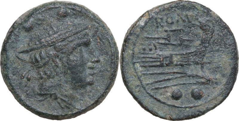 Anonymous Sextantal series. AE Sextans, after 211 BC. Obv. Head of Mercury right...
