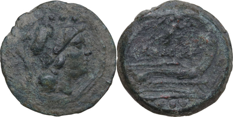 Victory series. AE Triens, Uncertain Campanian mint (Castra Claudiana?), 211 BC....