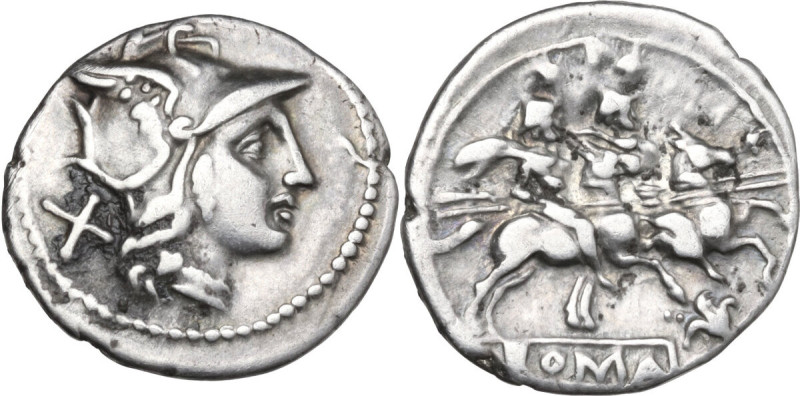 Griffin series. AR Denarius, uncertain Spanish mint (Gades?), late 206 or 205 BC...