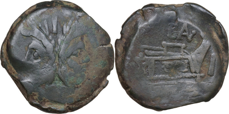BAL series. AE As, Central Italy c. 168-158 BC. Obv. Laureate head of Janus; abo...