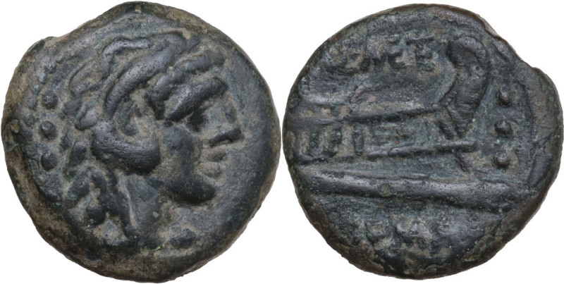 Q. Caecilius Metellus. AE Quadrans, 130 BC. Obv. Head of Hercules right; behind,...