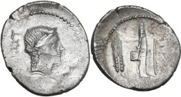 C. Norbanus. AR Denarius, 83 BC. Obv. Diademed head of Venus right; behind, control-mark; below, C·NORBANVS. Rev. Corn-ear, fasces with axe and caduce...