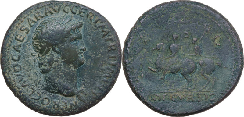 Nero (54-68). AE Sestertius, Rome mint. Obv. NERO CLAVD CAESAR AVG GER PM TR P I...