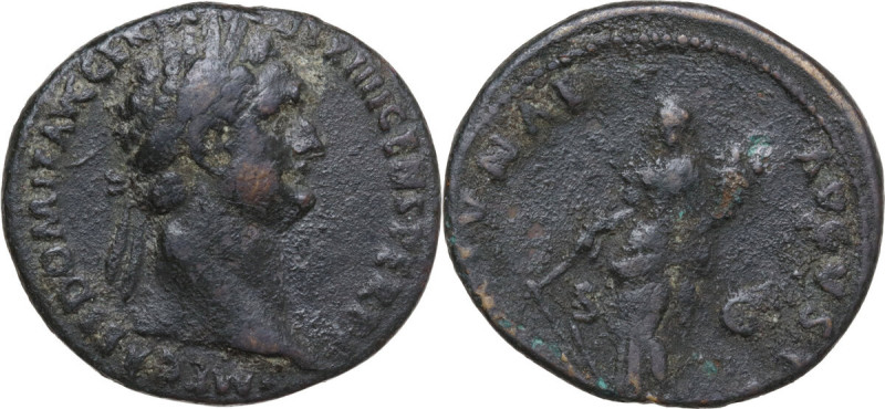 Domitian (81-96). AE Dupondius, 88-89. Obv. IMP CAES DOMIT AVG GERM COS XIIII CE...