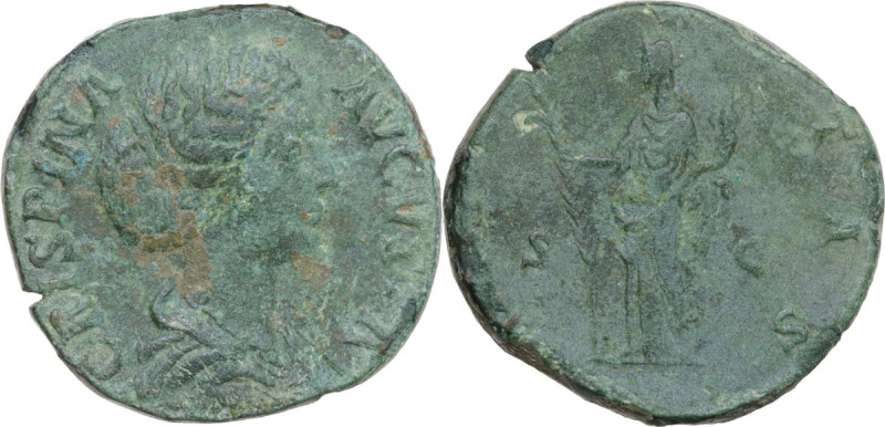 Crispina, wife of Commodus (died 183 AD). AE Sestertius, Rome mint, 178-191. Obv...