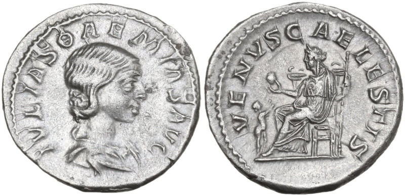 Julia Soaemias, mother of Elagabalus (died 222 AD). AR Denarius, Rome mint, 218-...