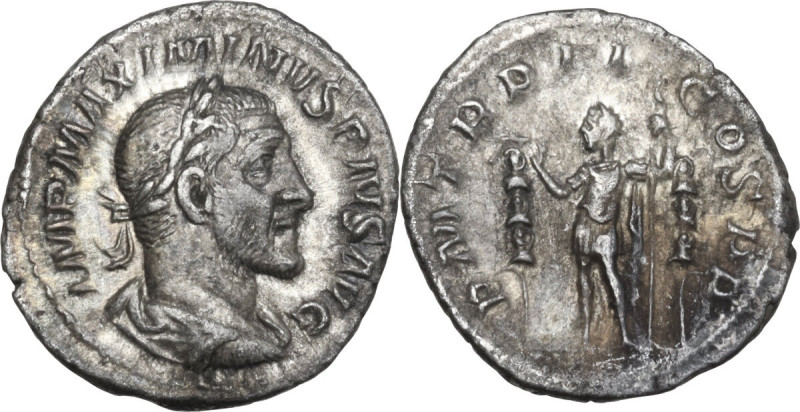 Maximinus I (235-238). AR Denarius, Rome mint, 236 AD. Obv. IMP MAXIMINVS PIVS A...