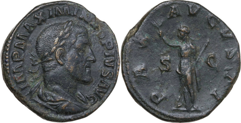 Maximinus I (235-238). AE Sestertius, Rome mint, 235-236. Obv. IMP MAXIMINVS PIV...