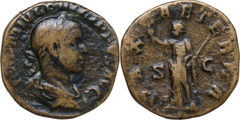 Philip II (244-249). AE Sestertius, 246-249. Obv. IMP M IVL PHILIPPVS AVG. Laure...