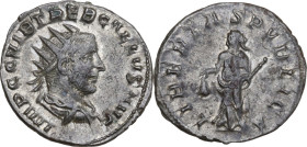 Trebonianus Gallus (251-253). AR Antoninianus, Mediolanum mint, 251-253. Obv. IMP C C VIB TREB GALLVS AVG. Radiate, draped and cuirassed bust right. R...