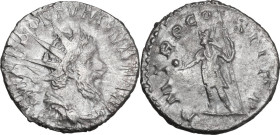 Postumus (259-268). AR Antoninianus, Lugdunum mint, 260 AD. Obv. IMP C POSTVMVS P F AVG. Radiate, draped and cuirassed bust right. Rev. P M TR P COS I...