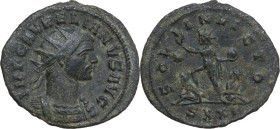 Probus (276-282). BI Antoninianus, Siscia mint. Obv. IMP C AVRELIANVS AVG. Radiate and cuirassed bust right. Rev. SOLI INVICTO. Sol walking left, betw...