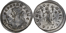 Probus (276-282). BI Antoninianus, Ticinum mint, 276-282. Obv. IMP C PROBVS AVG. Radiate bust left, wearing imperial mantle, holding sceptre surmounte...