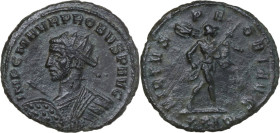 Probus (276-282). BI Antoninianus, Siscia mint. Obv. IMP C M AVR PROBVS P AVG. Radiate and cuirassed bust left, holding spear and shield. Rev. VIRTVS ...