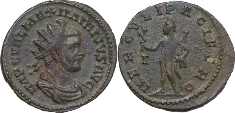 Maximianus (286-310). AR Antoninianus, Lugdunum mint, 287-288. Obv. IMP C VAL MA...