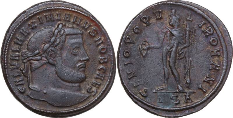 Galerius (305-311). AE Follis, Thessalonica mint, 298-299. Obv. GAL VAL MAXIMIAN...