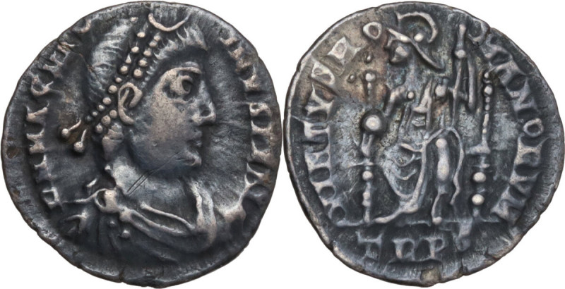 Magnus Maximus (383-388). AR Siliqua, Trier mint, 383-388. Obv. D N MAG MA-XIMVS...