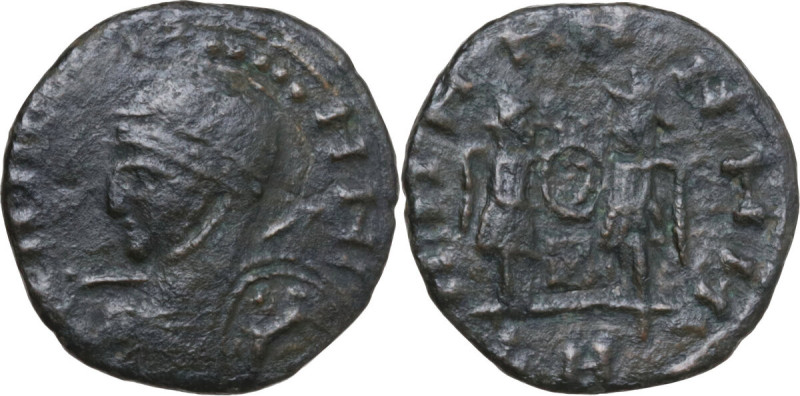 Uncertain Germanic tribe. Pseudo-Imperial coinage. AE, Barbaric imitation. Obv. ...