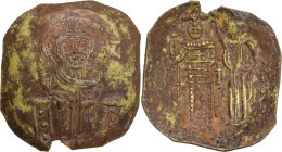 John III Ducas (1222-1254). Fourreé Hyperpyron, Empire of Nicaea, Magnesia mint, 1232-1254. Obv. Christ Pantokrator seated facing, cross-nimbate, rais...