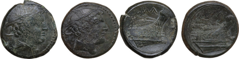 Roman Republic. Lot of two (2) unclassified AE Semuncia. AE. About VF.