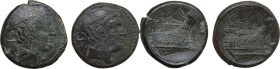 Roman Republic. Lot of two (2) unclassified AE Semuncia. AE. About VF.