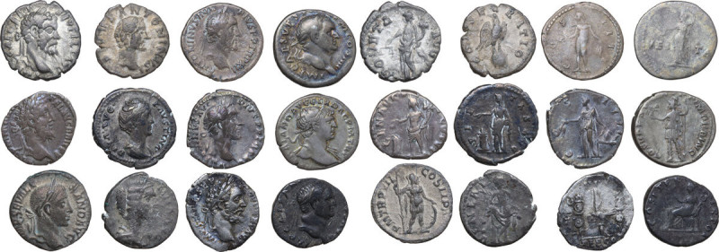 The Roman Empire. Multiple lot of twelve (12) AR unclassified Denarii from the R...